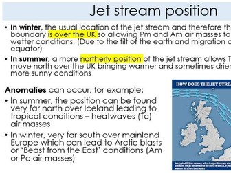 Impact of the Jet stream on UK weather