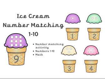 Ice Cream Number Matching 1-10
