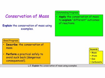Conservation of Mass Lessons x2, GCSE Quantitative Chemistry, AQA.