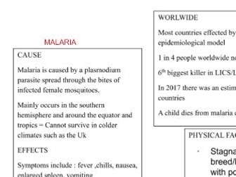 Malaria case study Alevel Geography AQA