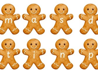 Gingerbread men letters