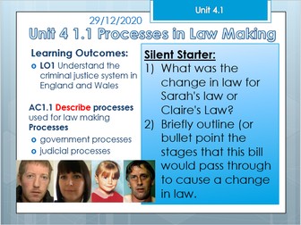 Criminology Unit 4 1.1 Law Making 2
