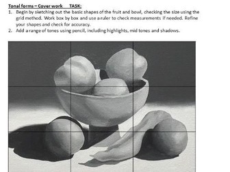 Tonal Forms Cover Worksheet / 3D Shapes / Tone