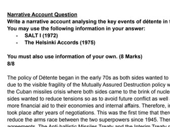 GCSE History Grade 9 Cold War Response Narrative Account