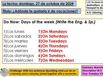 New Spec: Spanish GCSE AQA M2 Unit 1 (2 Lessons)