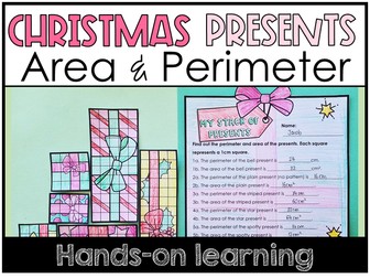 Christmas Area and Perimeter Craft Maths Activity KS2