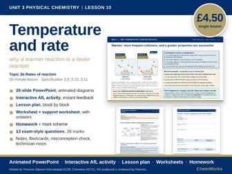 Edexcel IGCSE Chemistry Unit 3 – Physical Chemistry: Lesson 10, Temperature and Rate