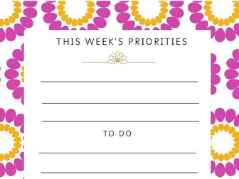 A5 Lined To do list sheets - Floral