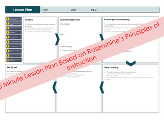 Rosenshine's Principles 5 Minute Lesson Plan