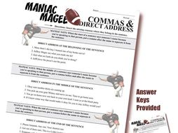 MANIAC MAGEE Grammar Commas Direct Address