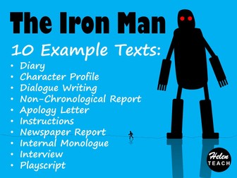 Iron Man 10 Example Texts BUNDLE with Feature Find Sheets