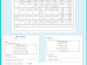 Phonics Reading Comprehension Homework Bundle | Phases 2, 3 & 4 | 8-Week Differentiated Pack