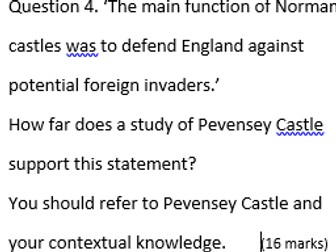 Pevensey Castle: AQA GCSE History Historic Environment model answer