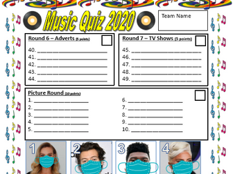 Music Quiz 2020/2021 - End of Year Quiz