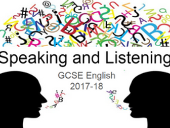 Speaking and Listening Lesson suitable for Y9 and KS4.