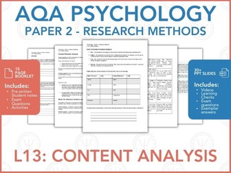 L13: Content Analysis - Research Methods - AQA Psychology
