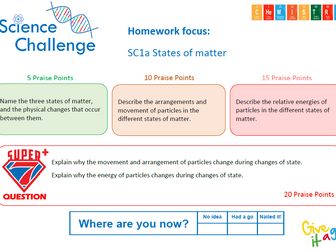 9-1 Science Challenging Homework Tasks