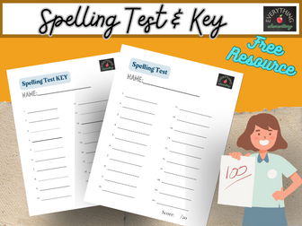 Spelling Test & Spelling Key any grade level