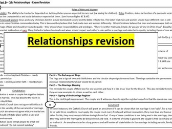 Relationships WJEC Exam Revision