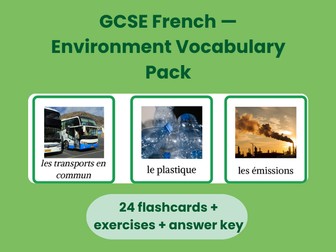 GCSE French Environment Vocabulary Pack