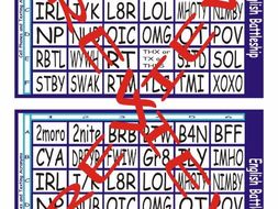 Cell Phones and Texting Acronyms Battleship Board Game