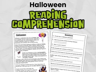 Halloween Reading Comprehension for KS2 | Guided Reading Task