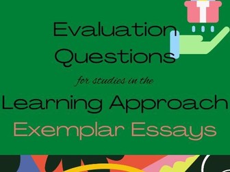 CIE -Evaluation Exemplar Essays for studies in the Learning Approach