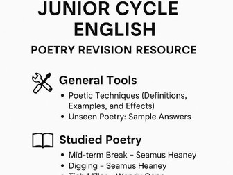 Junior Cycle English Poetry Revision Resource (PDF)