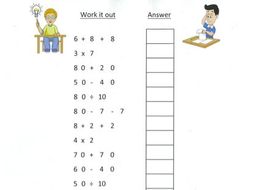 ks1 maths mental arithmetic teaching resources