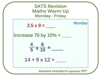 SATS Revision Maths Arithmetic Warm up