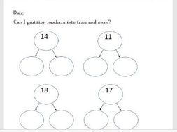 Place Value - Partitioning Year 1 Worksheets | Teaching Resources