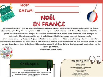 KS3 Christmas French Booklet (Cover Work/Zero Prep, Easy Lessons). Fit For New GCSE (2026).