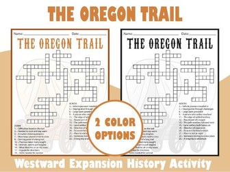 The Oregon Trail Word Search Puzzle | Westward Expansion History Activity