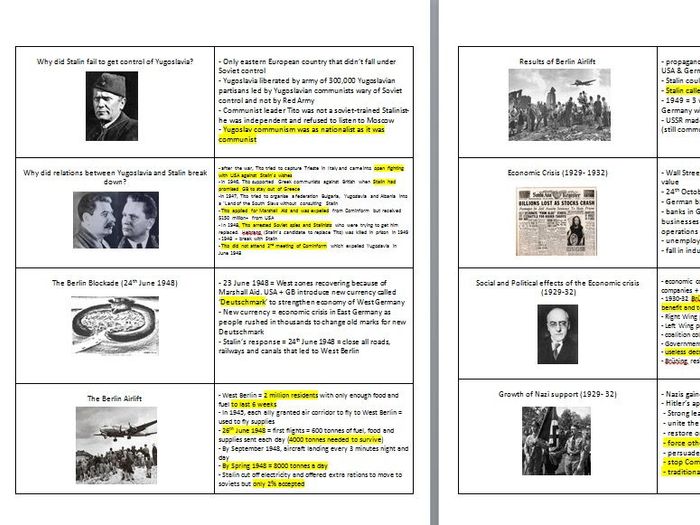 History GCSE AQA Paper 1: Revision Flash Cards | Teaching Resources