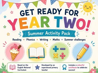 Get Ready for Year 2! Summer Activity Pack | Year 1 to Year 2 Transition