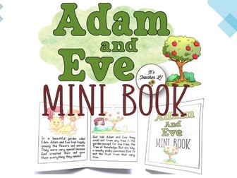 Adam and Eve Bible Story Foldable Mini Book Grade 1 2 3 ELA READING