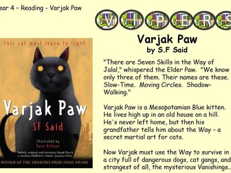 Varjak Paw VIPERS Comprehension PowerPoint