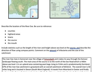 River Exe case study and 20 mark essay
