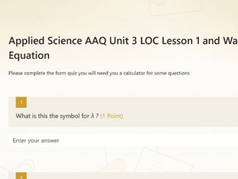 Applied Science (AAQ) U3 LOA home work