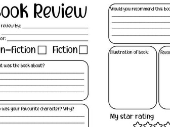 Book Review Template KS1
