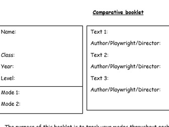 Comparative booklet - LC English (Senior Cycle)