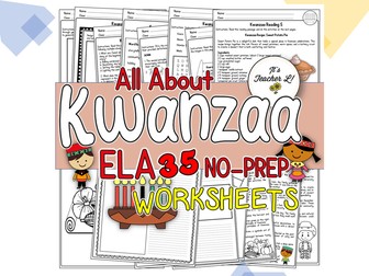 Kwanzaa No-Prep ELA Worksheets