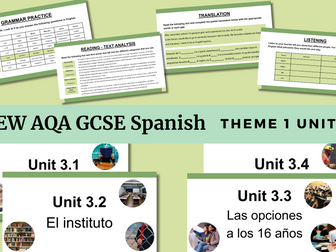 Theme 1 Unit 3- Education and Work (New AQA GCSE Spanish)