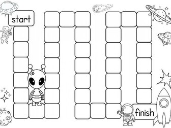 Alien / Space Board game blank template
