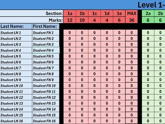 WJEC Vocational IT L1-2 Unit 2 Marksheet