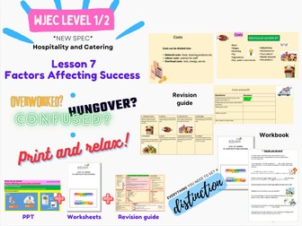 Hospitality and Catering - Unit 1 - Lesson 7 - Factors Affecting Success