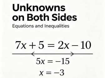 Solve equation with unknown on both sides