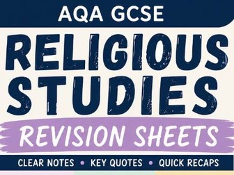 GCSE AQA RE Christian Beliefs Revision Sheet (Complete Unit)