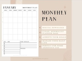 Teacher Planner - Monthly Undated