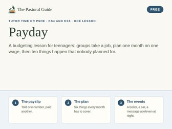 Budgeting lesson for teens: plan a month on one wage, with play money, KS4 and KS5